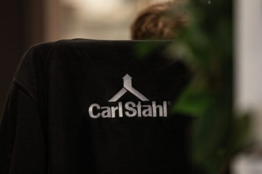 About us - office with Carl Stahl logo - Mooring Yachts
